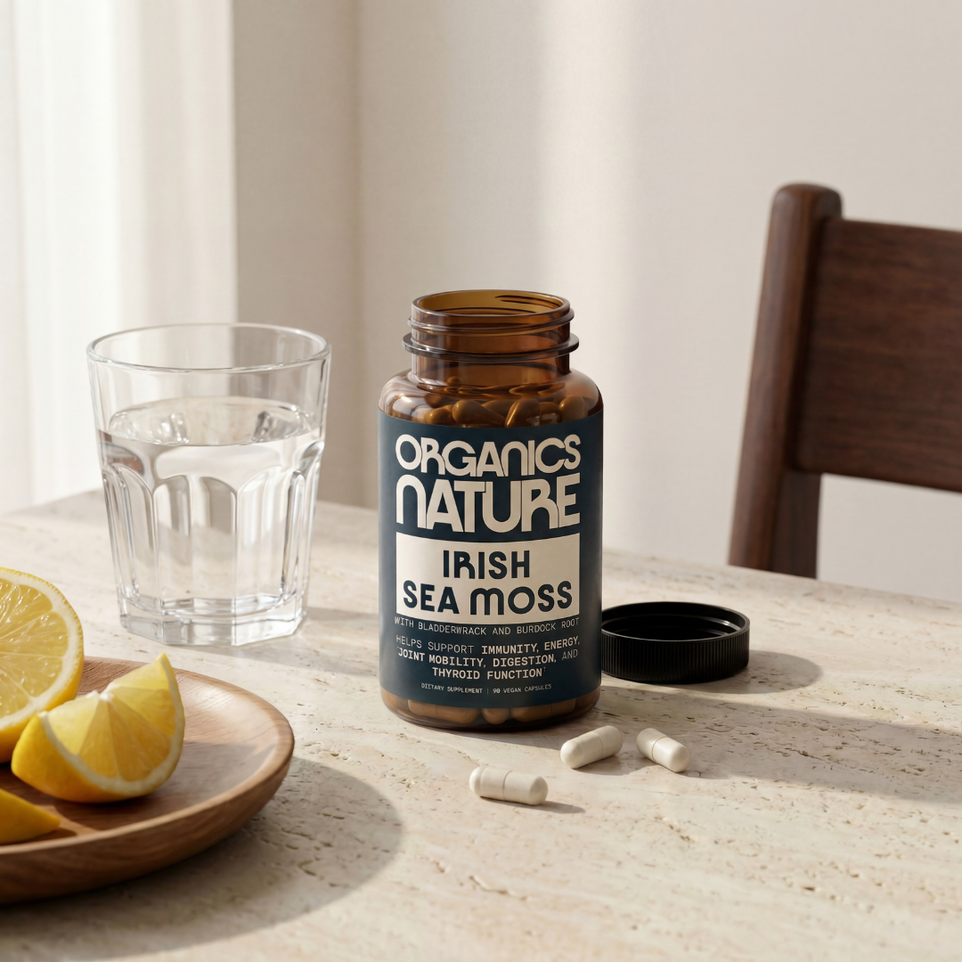 Organic Irish Sea Moss With Bladderwrack and Burdock Root - 45 Servings